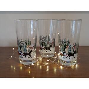 Vintage Libbey/KIG Winter Village Glass Tumblers – Holiday Glassware